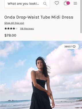 Free People Black Strapless Tube Midi Dress